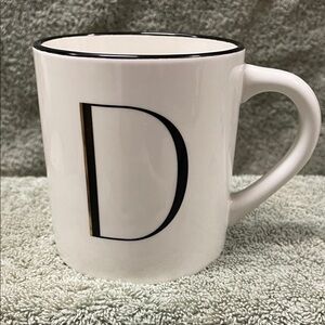 Threshold White Mug with Black Letter D